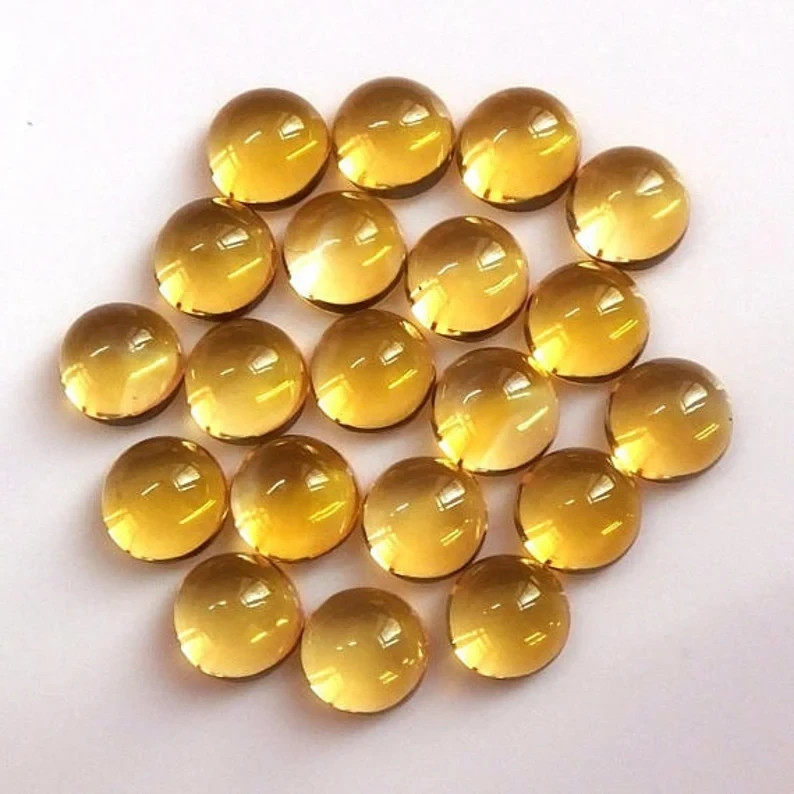 Wholesale Natural Citrine Cabochon Round shape Loose Gemstone Lot Jewellery.