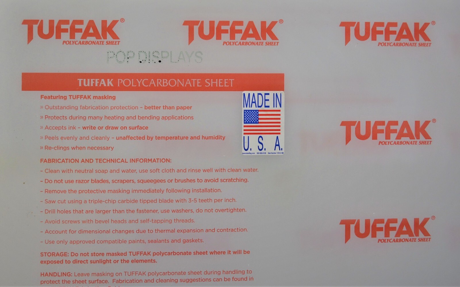 Lexan Polycarbonate Sheet 1/8″ Clear CHOOSE A SIZE