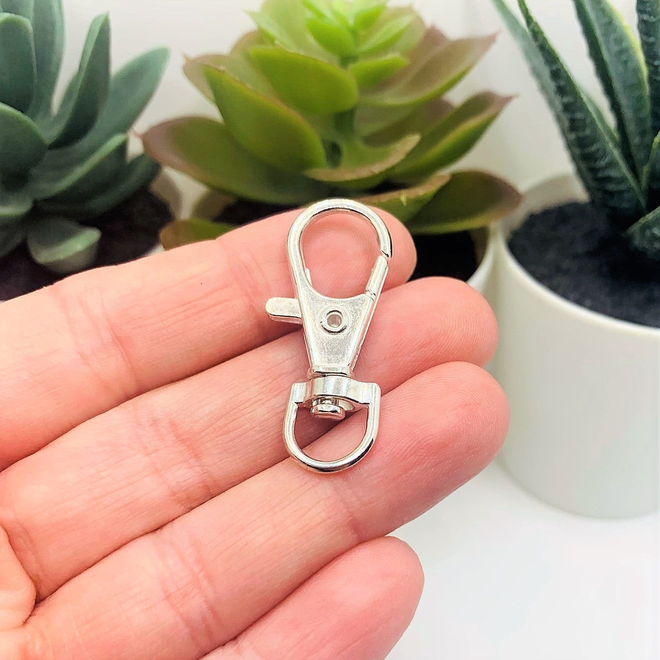 Bright Silver Swivel Lobster Clasps Lanyard Clips, 15×37 mm – US Seller