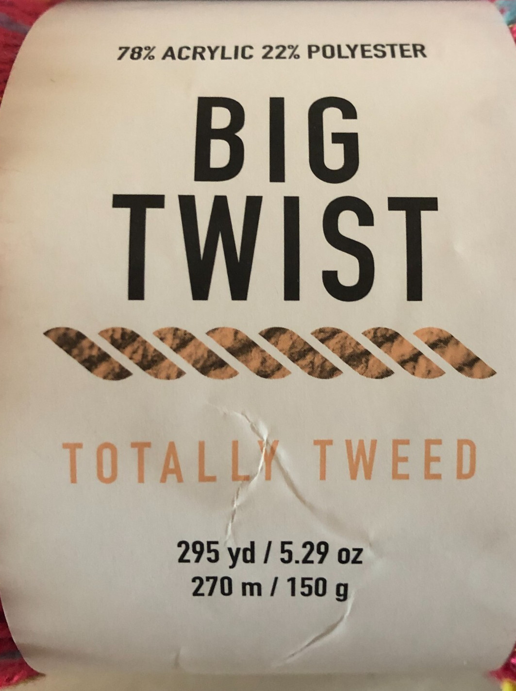 BIG TWIST TOTALLY TWEED YARN 5.29 oz each- 7 COLORS- DISCOUNT SHIPPING