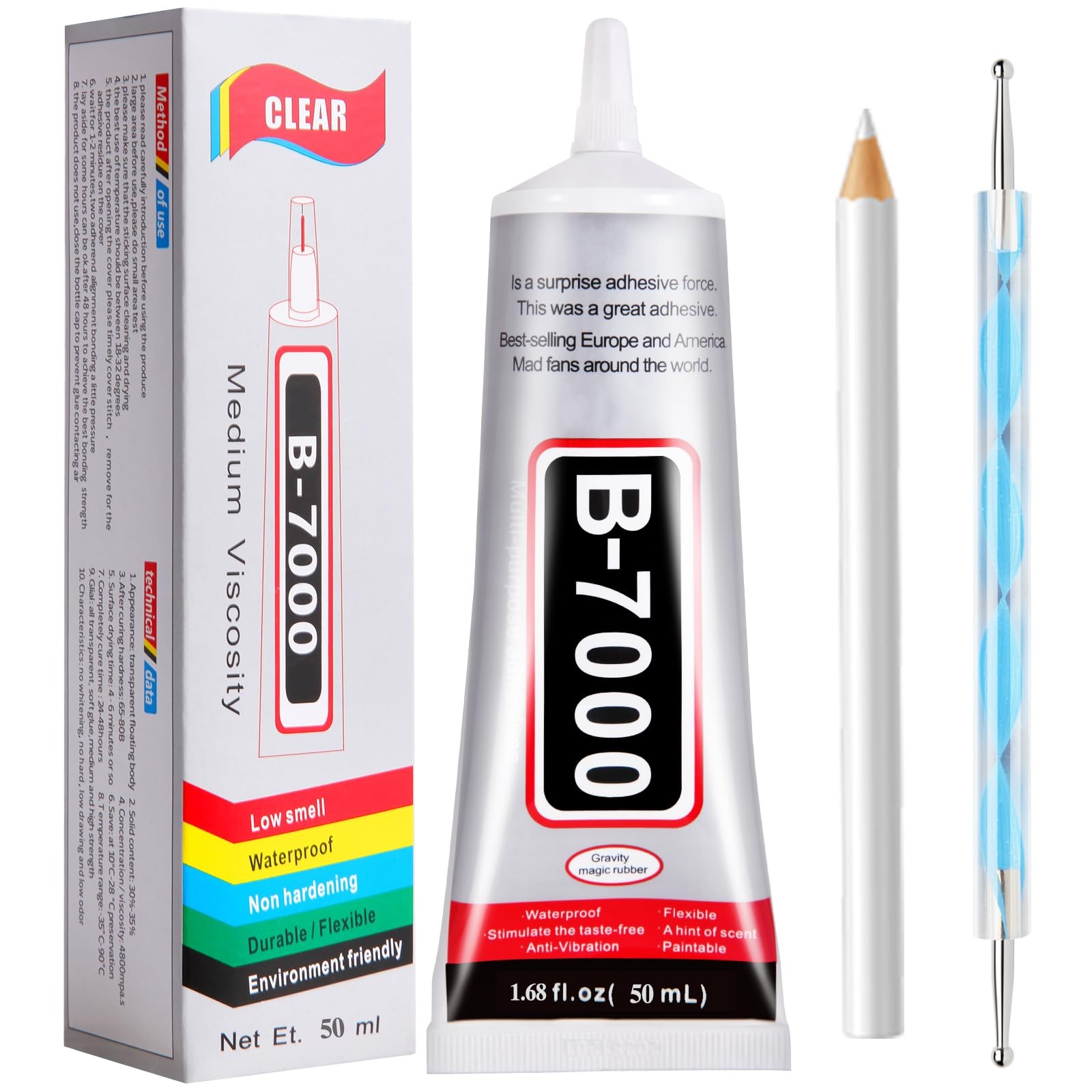 FITTDYHE B7000 Glue Clear with Precision 50 milliliters, 1 PCS, 50 ML
