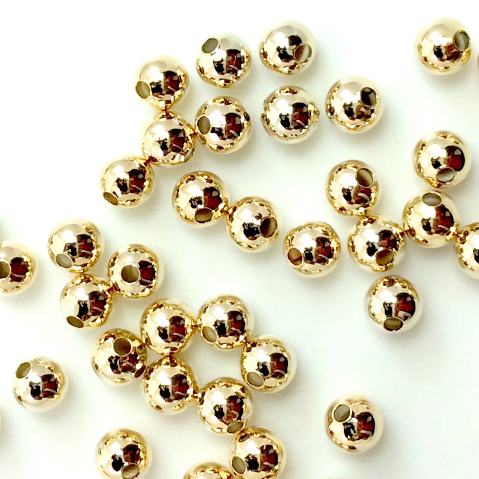 Non Tarnish Light Gold Plated Round Ball bead Spacer Finding 2mm 3mm 4mm 5mm 6mm