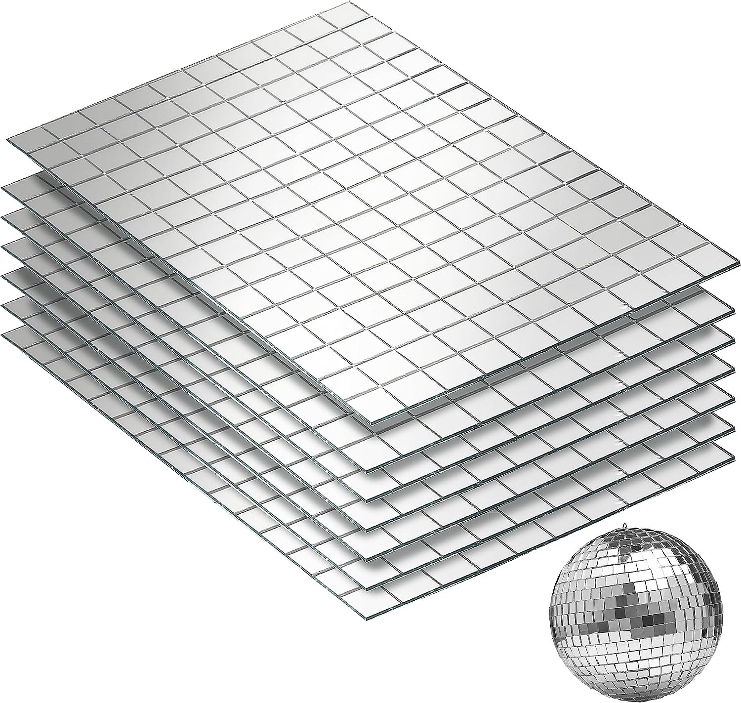 1050 PCS Disco Ball Tiles, 10 X 10 Mm Self-Adhesive Disco Tapes for DIY Craft…