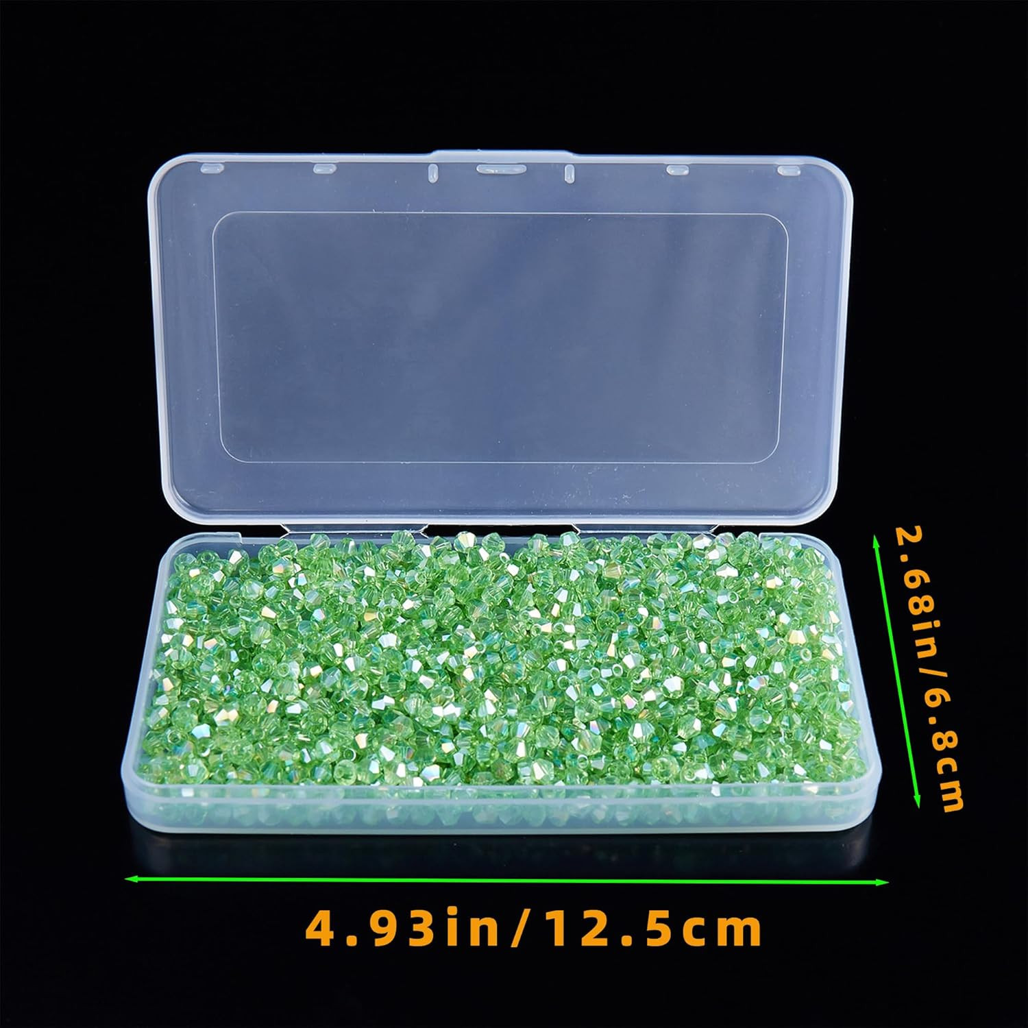 1100PCS 4mm Bicone Crystal Glass Beads for Jewelry Making, Sparkling Mini Beads