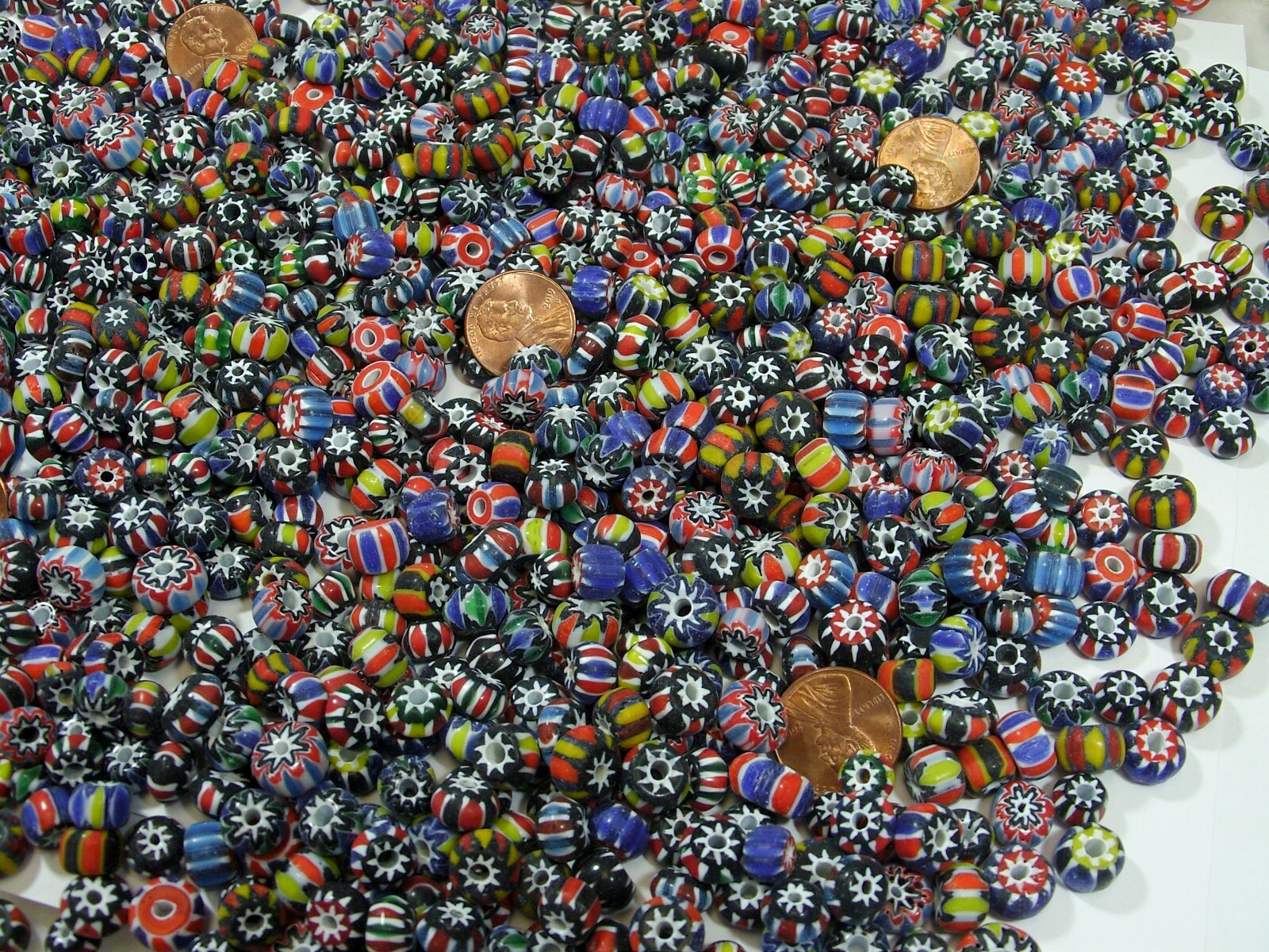 2 Pounds Assorted India Handmade Chevron Glass Spacer Beads Bulk Lot (PMP-21)