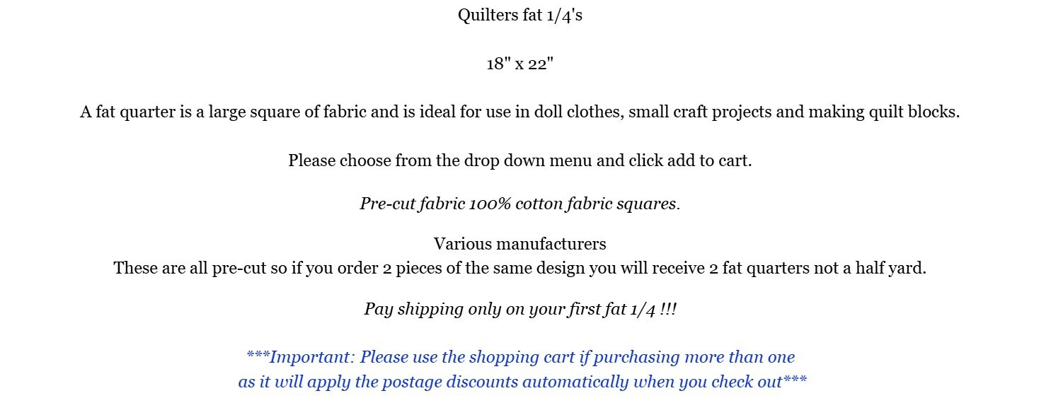 Floral & Patriotic Fat 1/4’s By Riley Blake, $3.99 Ships Any Amount Of Fabric.