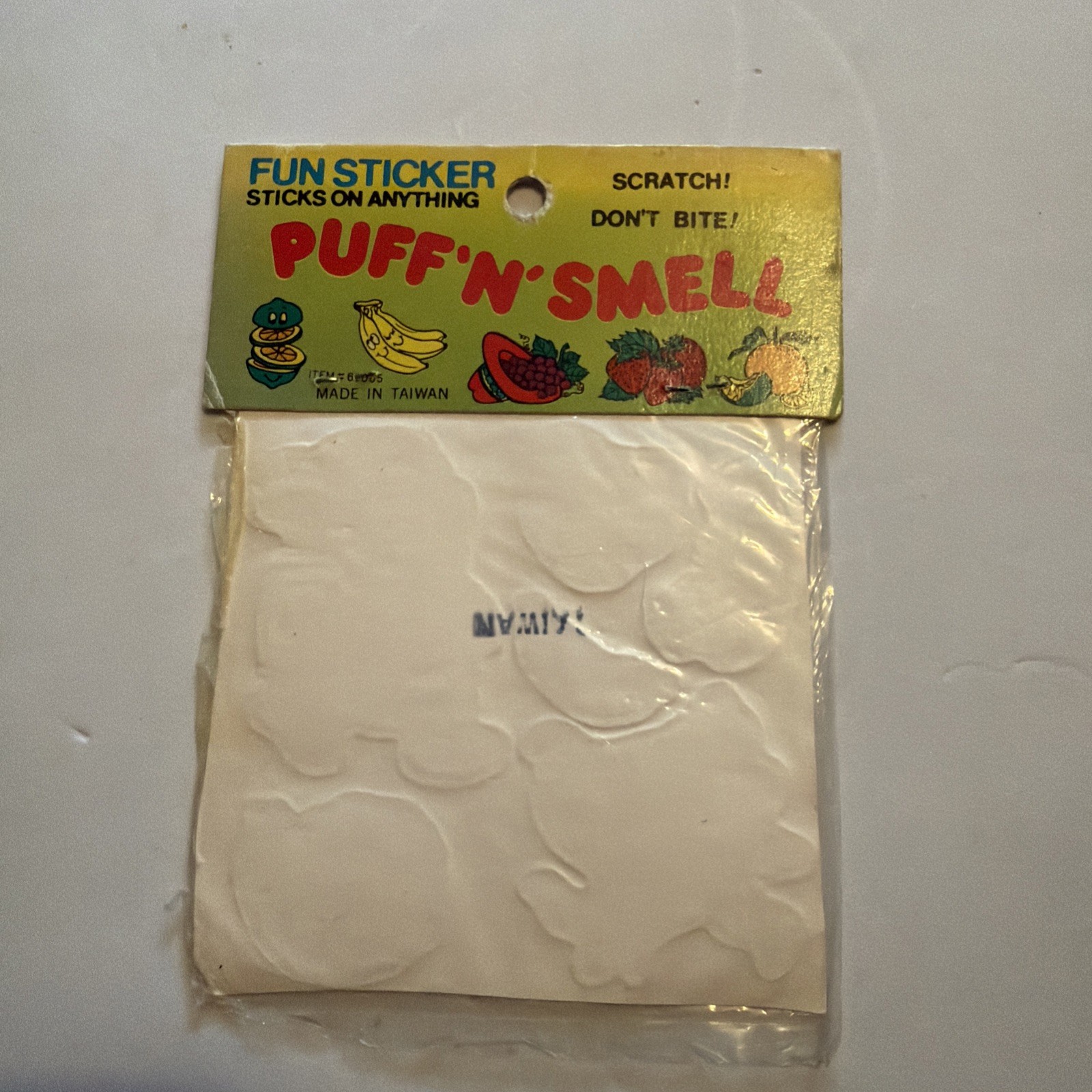 Vintage 1980s Puffy N Smell Stickers Banana New Old Stock Taiwan