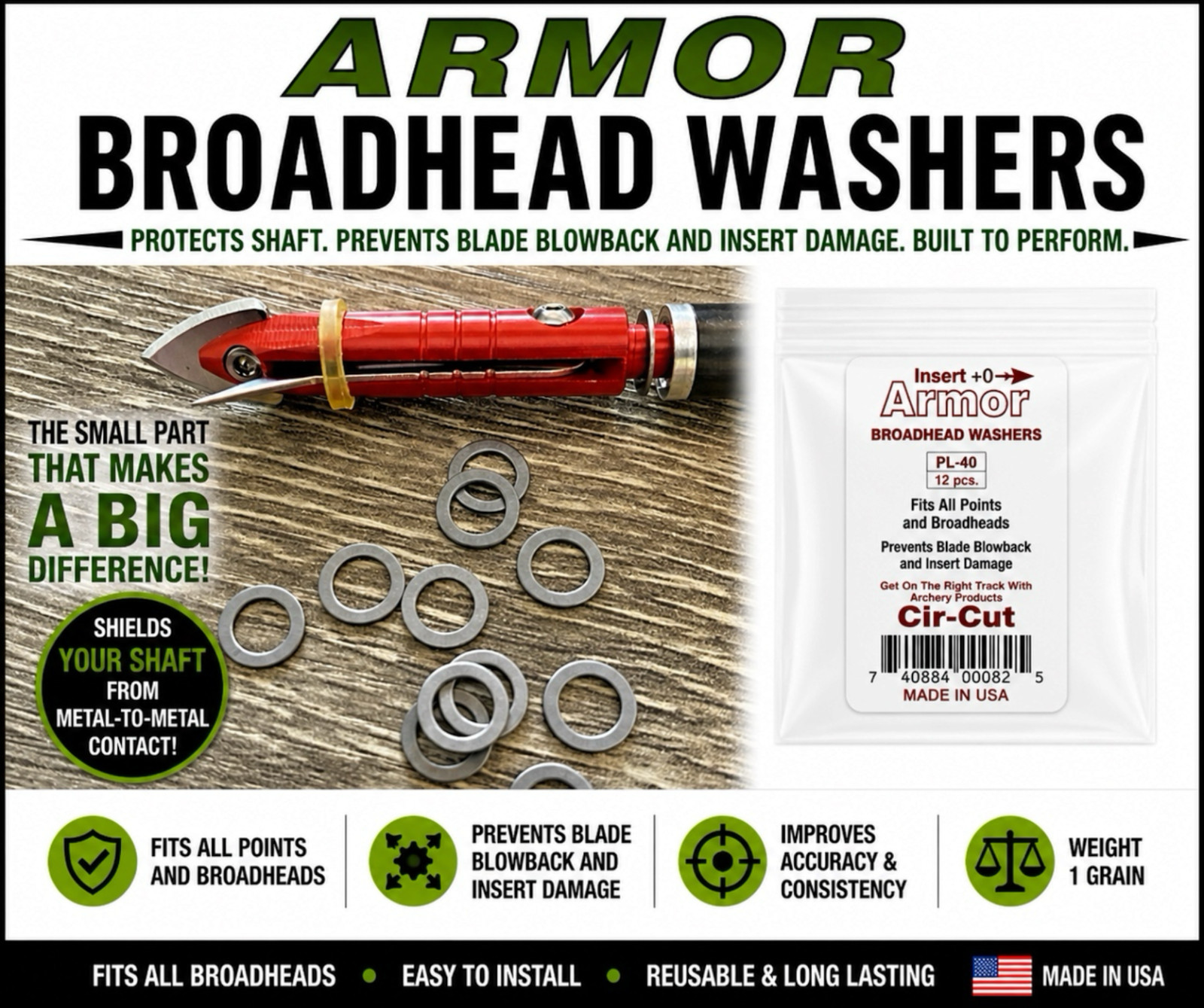 12 Arrow Point Lock WASHERS Broadhead Field Points Archery * FREE SHIPPING *