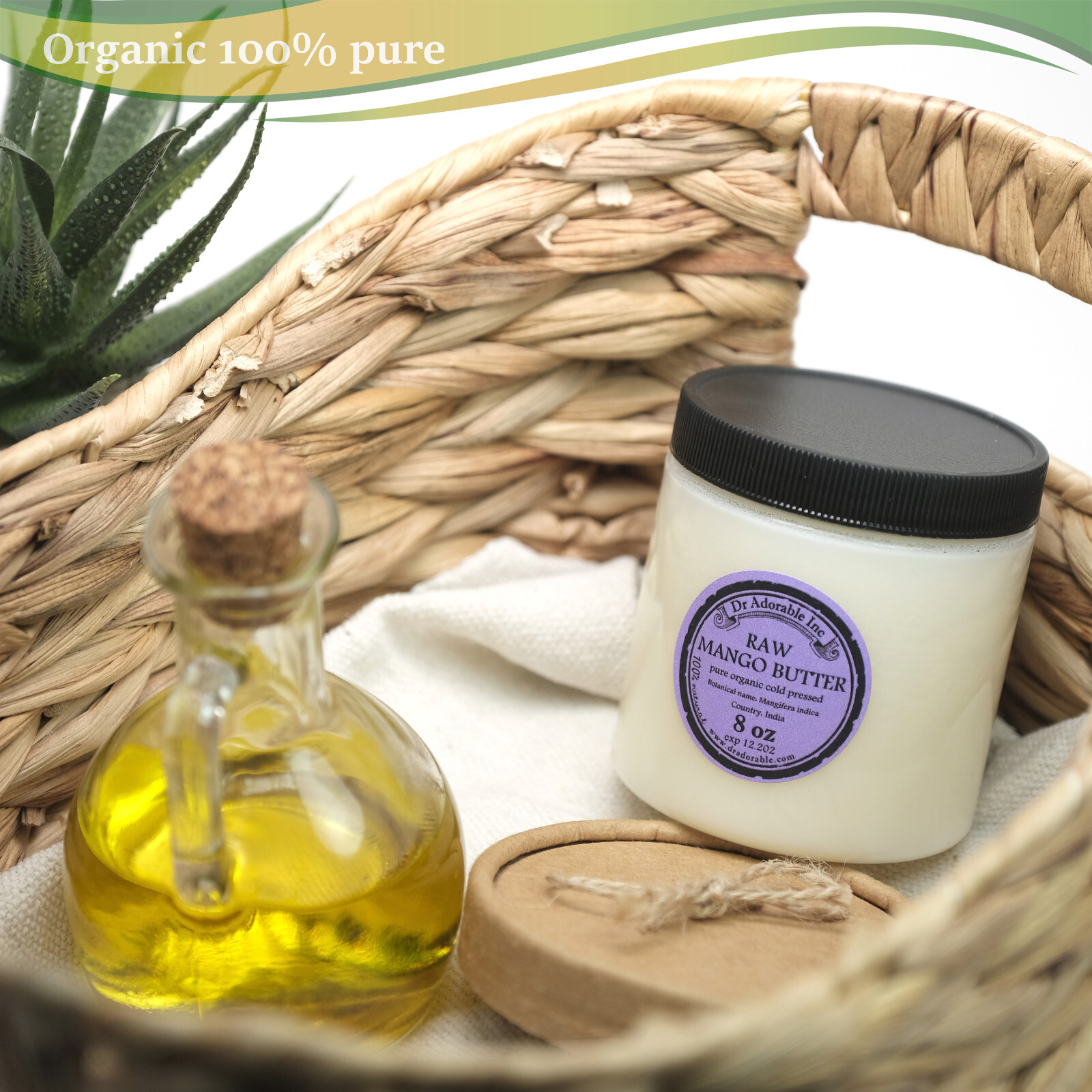MANGO BUTTER ORGANIC VIRGIN 100% PURE RAW UNREFINED COLD PRESSED 2 OZ-12 LB