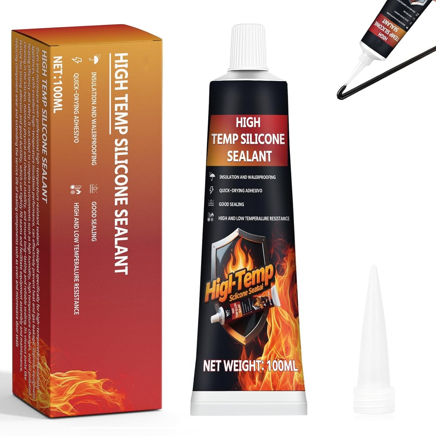 High Temp Oven Glue Ceramic Glass Metal Waterproof Fast Dry 100ml