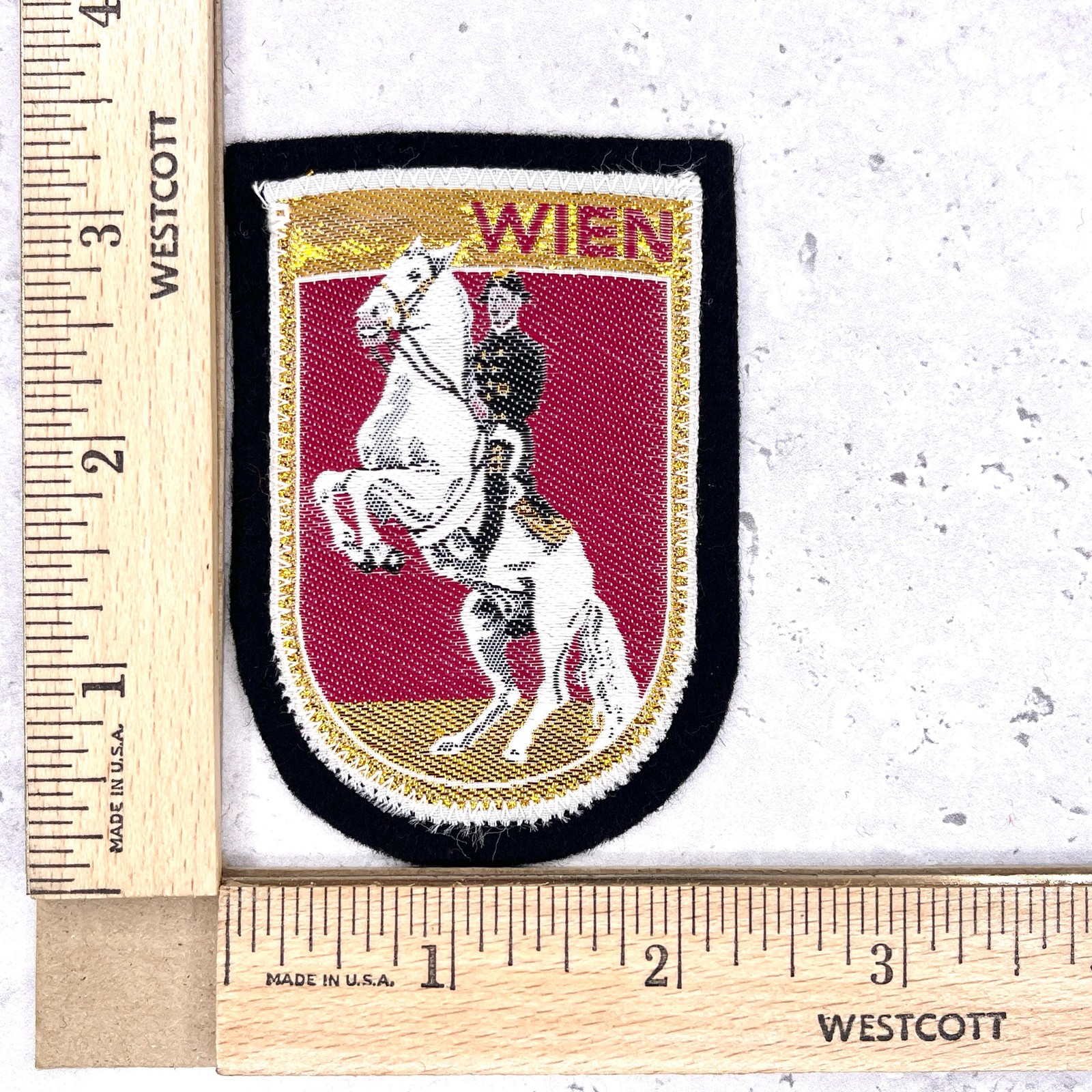 Vintage Wien Patch • Vienna Lipizzaner Spanish Riding School Austria • Sew-On