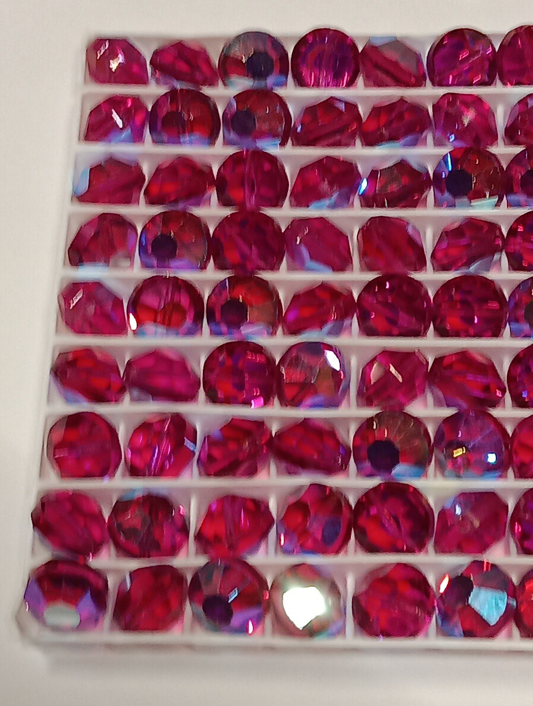 NEW VINTAGE Swarovski Fuchsia AB 8mm Tablet Lentel Beads Art5100 Lots of 12pcs