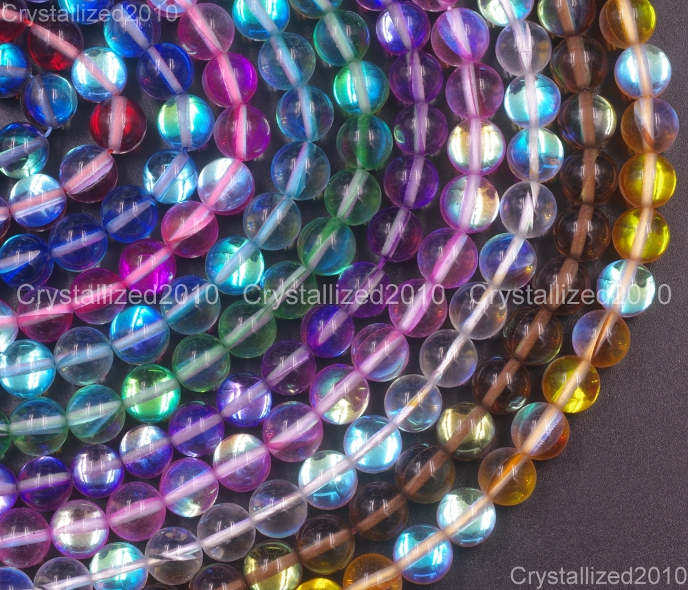 Top Crystal Glass Round Glitter Inside AB Coating Beads 6mm 8mm 10mm 12mm 15.5″