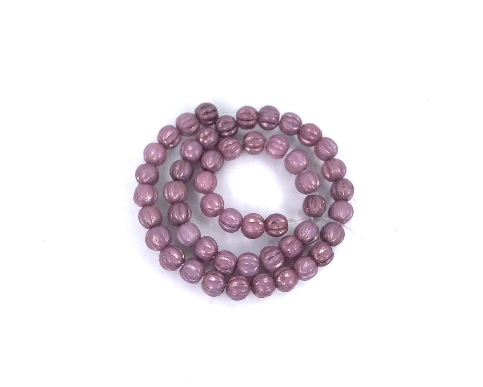 50 Czech Glass Melon Round Beads 3mm – Luster – Opaque Lilac