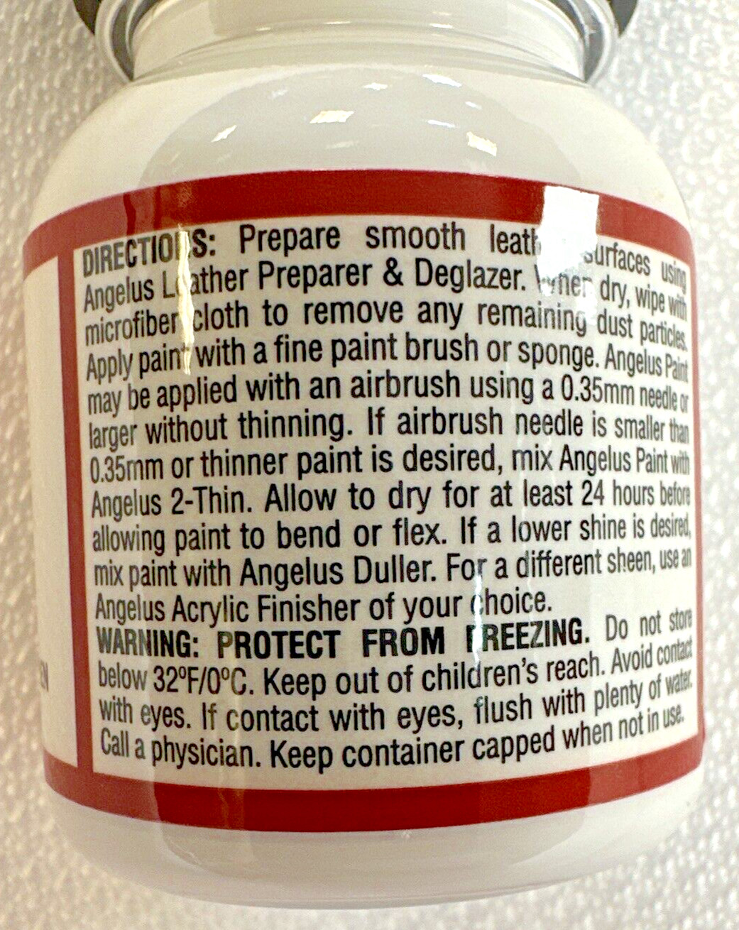 Angelus FLAT BLACK + FLAT WHITE Leather Paint – 1 fl.oz
