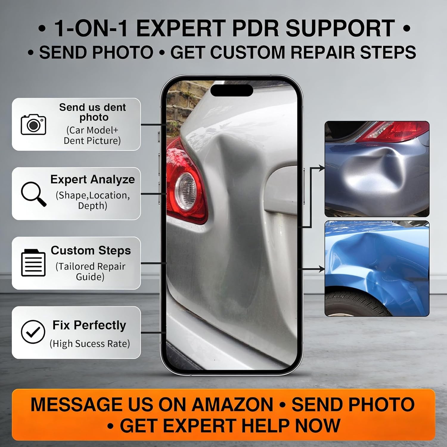 Car Dent Puller Kit, Paintless Dent Remover Tool with High Viscosity Puller Tabs