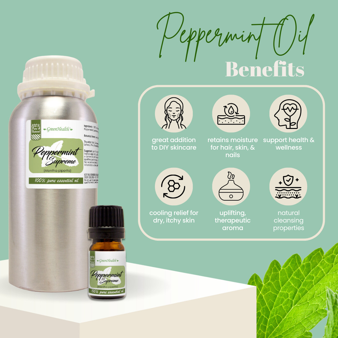 16 fl oz Peppermint Supreme (Mentha piperita) Essential Oil in Aluminum Bottle
