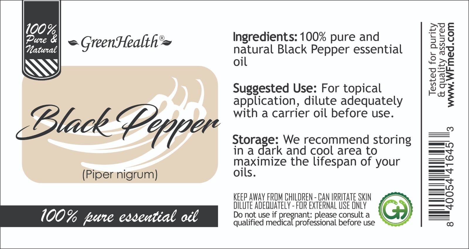 5 ml Black Pepper Essential Oil (100% Pure & Natural) – GreenHealth