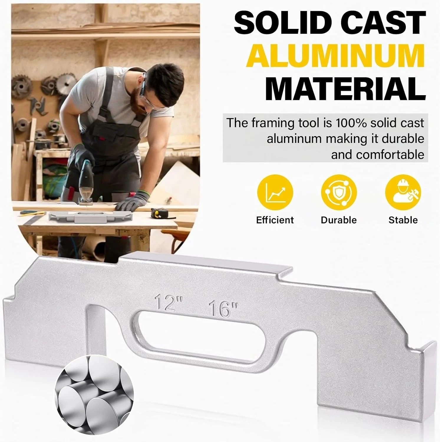 Durable 100% Cast Aluminum Stud Spacing Tool – For DIY & Professionals Alike