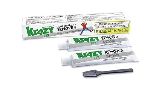 Super Glue Remover Gel 0.3 oz Tubes Plastic Spatula Included for Wood Plastic