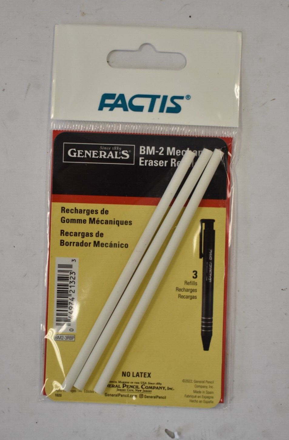 Lot of 4 Factis General Pencil Pen Style Mechanical Eraser Refills 12 Total