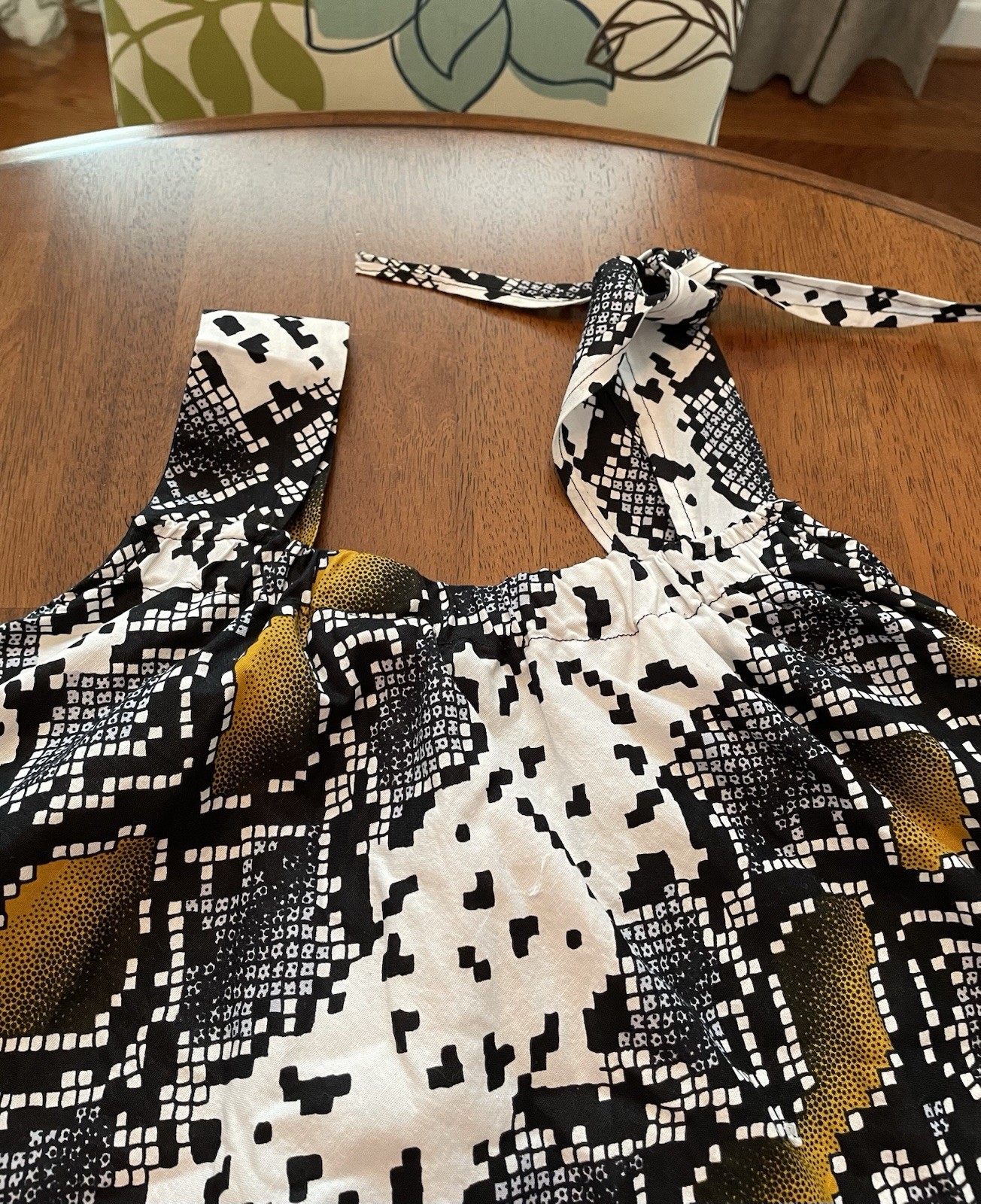 African Wax Print Maxi Flared Sleeveless Dress Snakeskin Design Pockets Size S