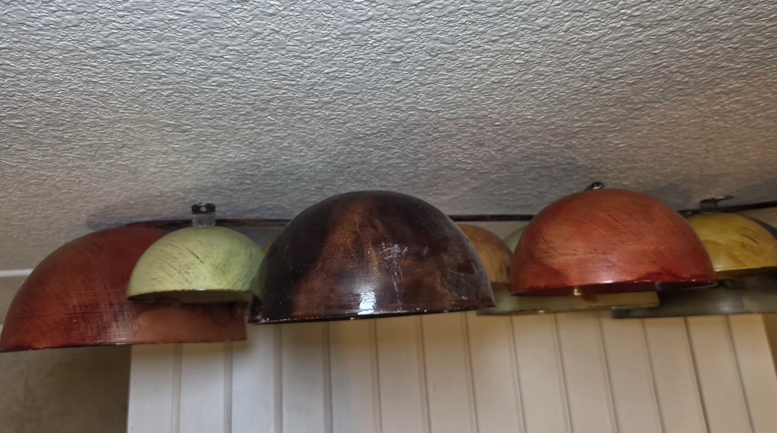 Large 32×16 3D Multicolor Metal Bowl Wall Sculpture Mid Century Modern Decor
