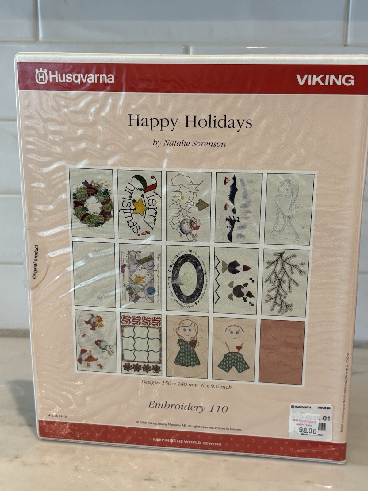 LOT of (8) HUSQVARNA VIKING EMBROIDERY DISK 125 110 122 129 117 111 2124 2116