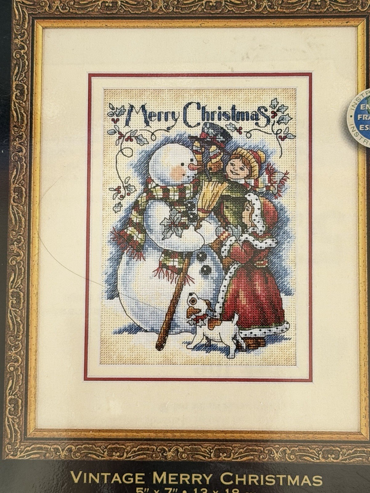 Dimensions Gold Collection Petites Cross Stitch Kit Vintage Merry Christmas Y2K