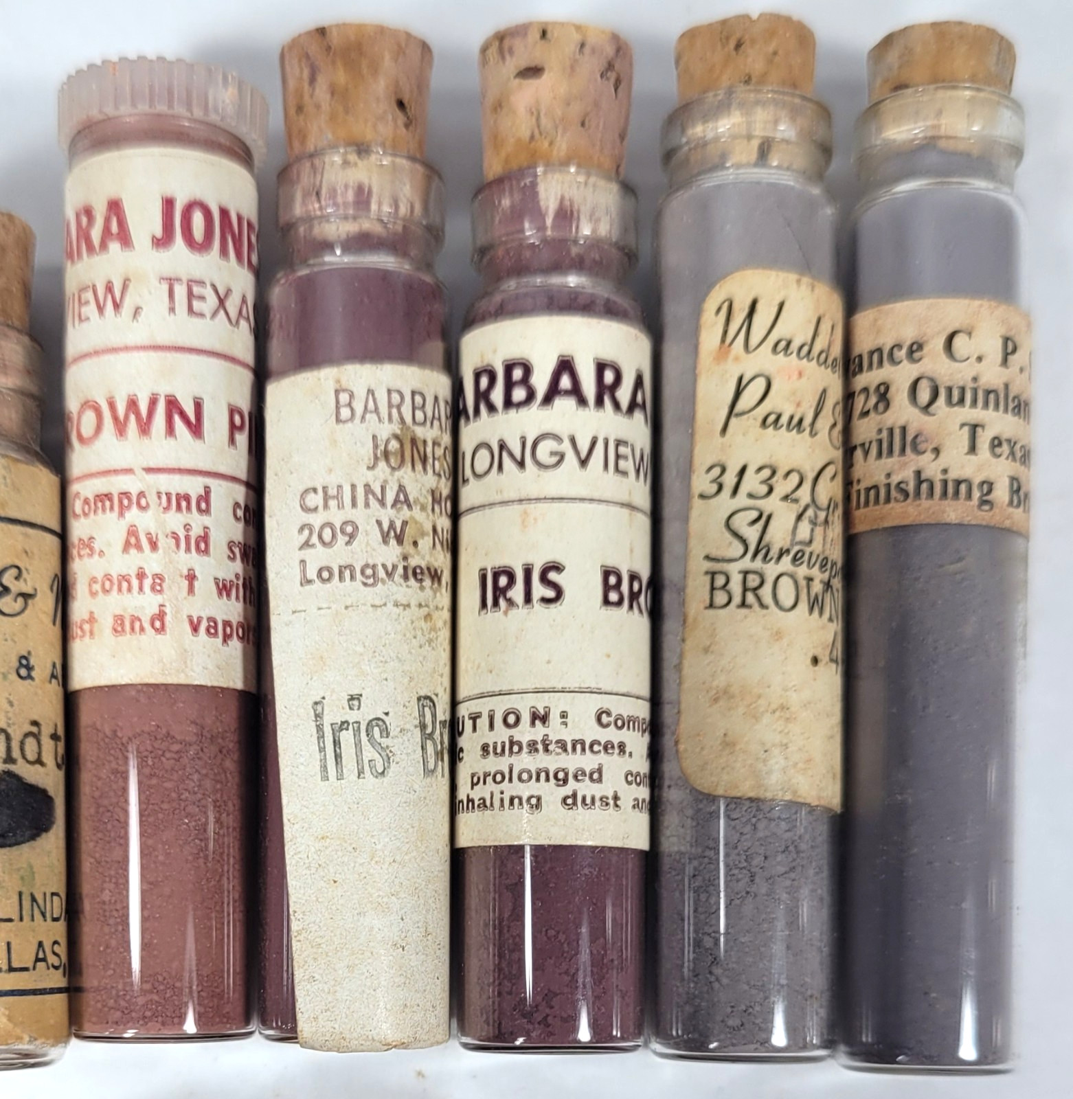 Porcelain China Powder Paint Lot of 18 Brown Various Vintage Makers