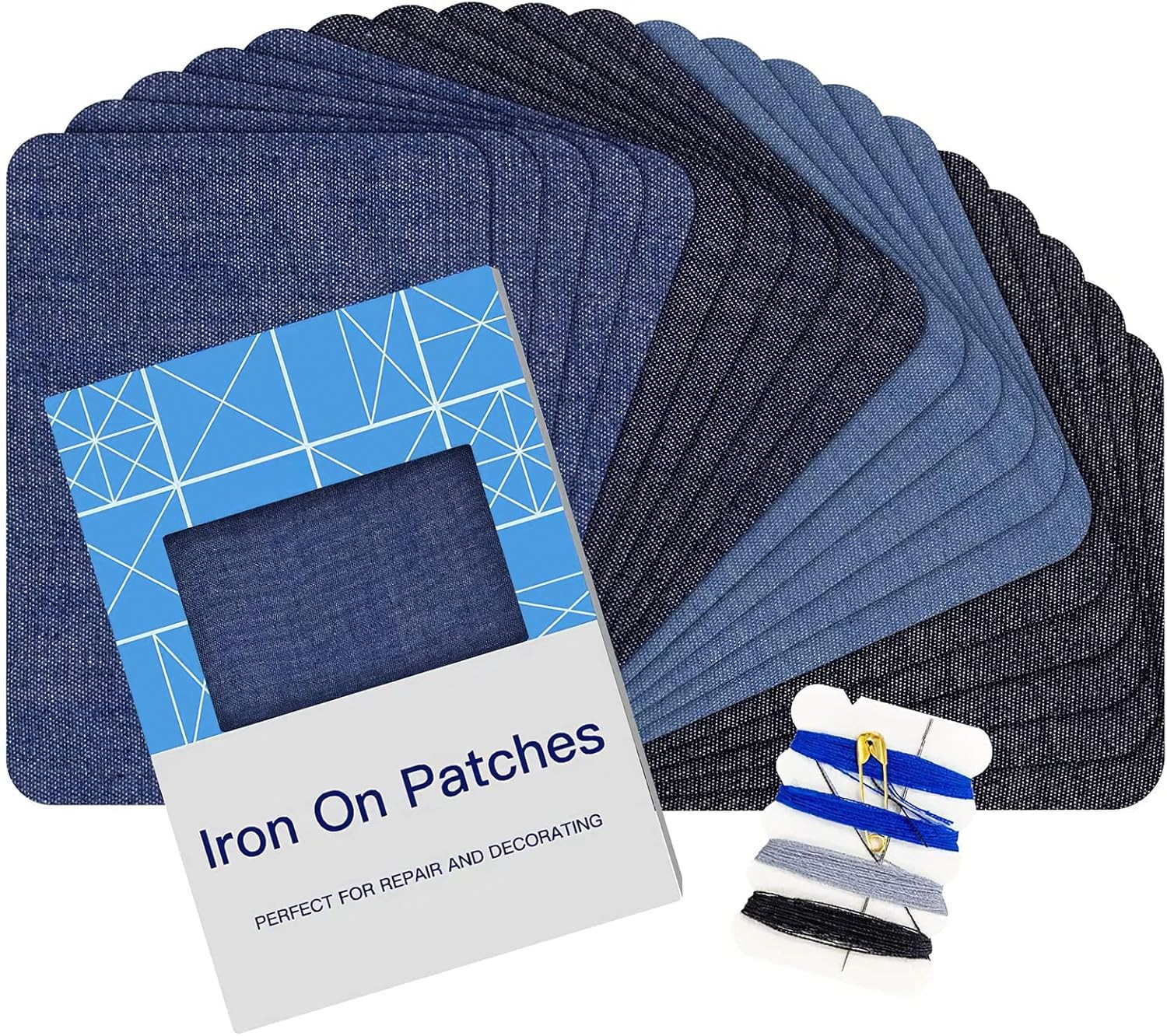 HTVRONT 20PCS Iron On Patches Cotton Fabric Repair for Clothes
