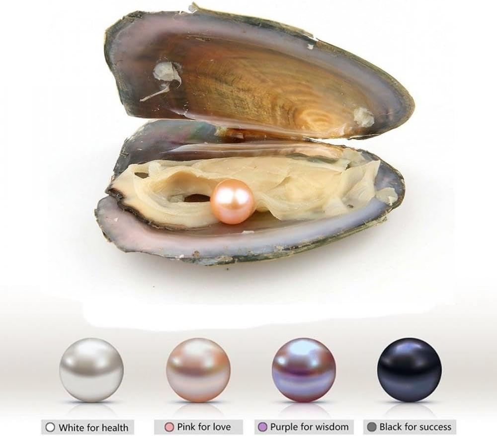 Milky Way Natural Oyster Pearl,Freshwater Oval Pearls Cultured Oysters Love