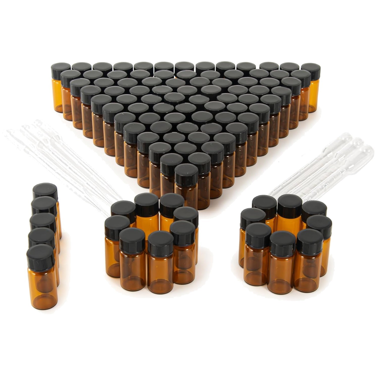 Amber Glass Vials 5ml 100pcs – Leak Proof Sample Bottles