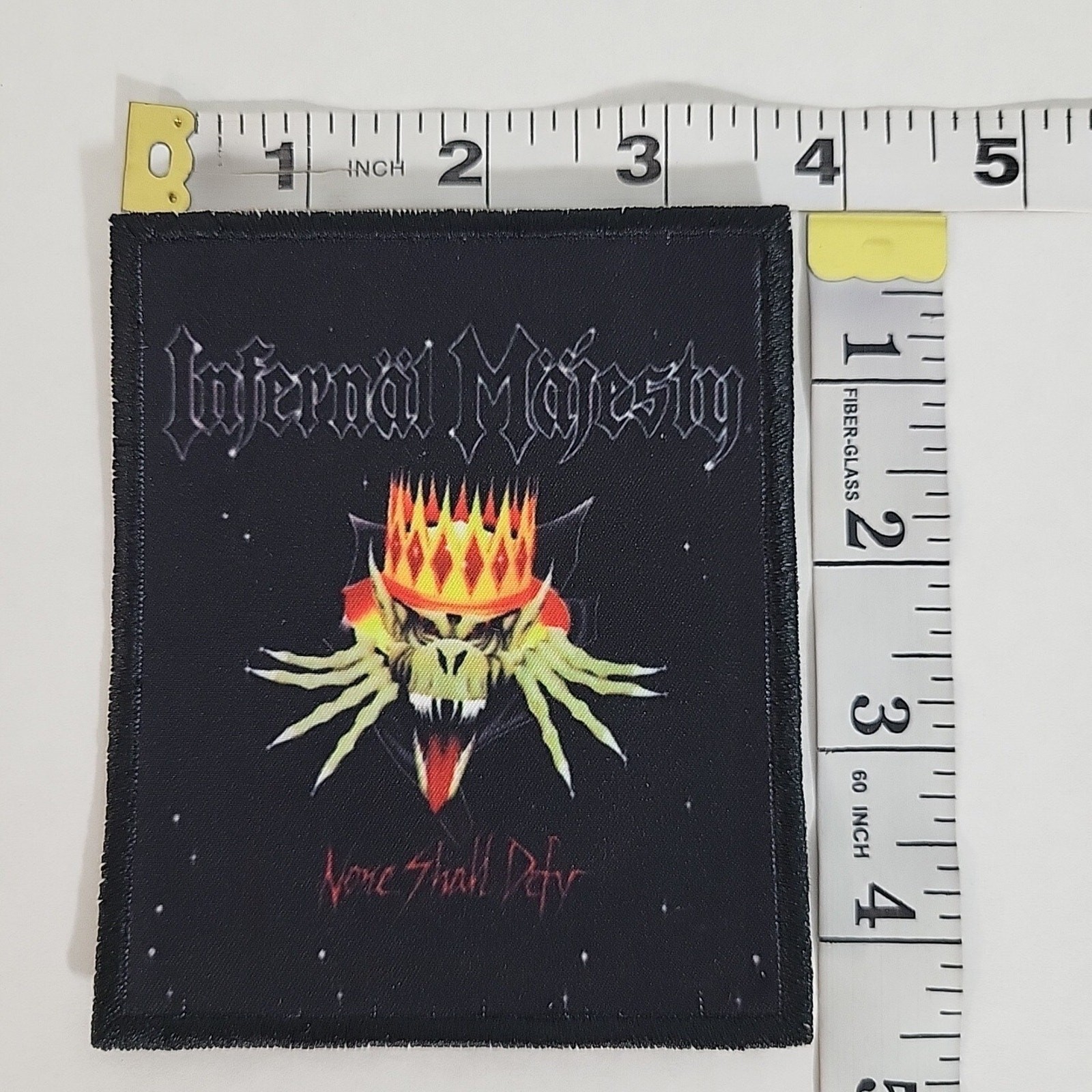INFERNAL MAJESTY None Shall Defy SMALL PATCH Printed Band Logo