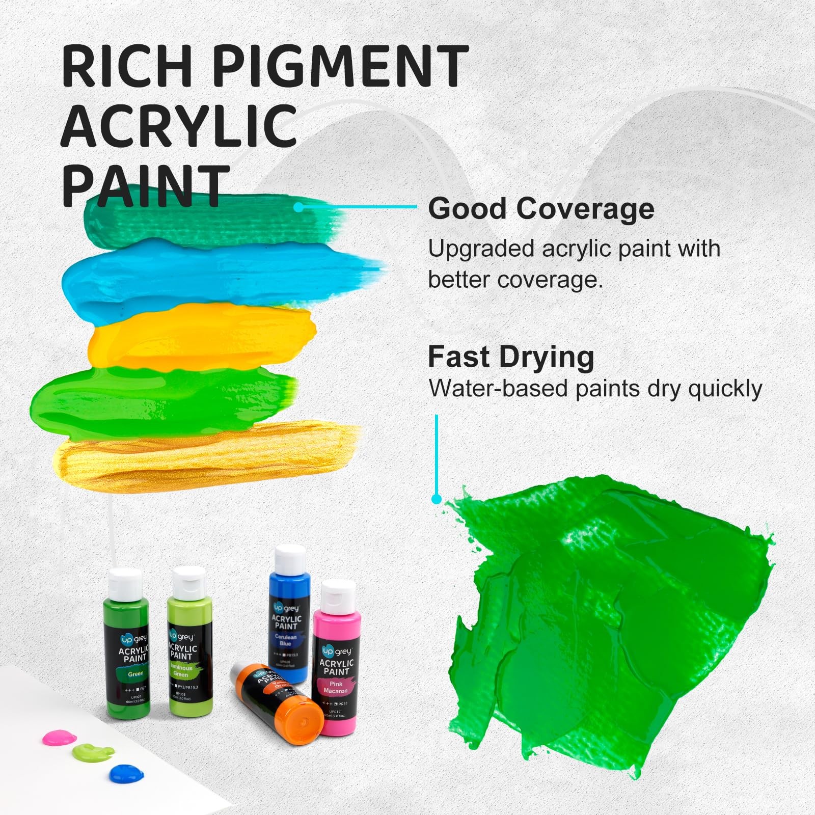 Acrylic Paint Set,32 Colors With 2oz Bottles and Paint Brushes | 32 Vibrant A…