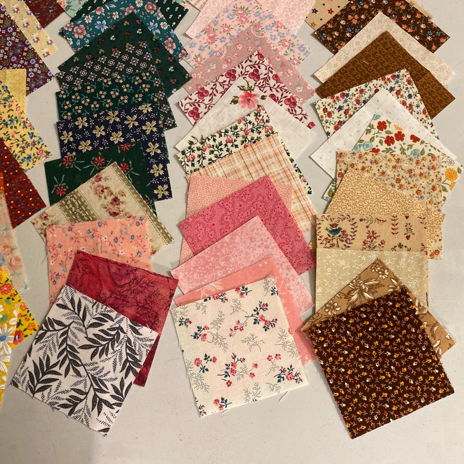 100 3 INCH (3” X 3”) QUILT SQUARES – Cotton Fabric Crafts Sew – No Duplicates