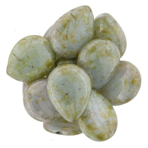 6 12 x 16 mm Pear Shaped Drops : Ultra Luster – Opaque Green