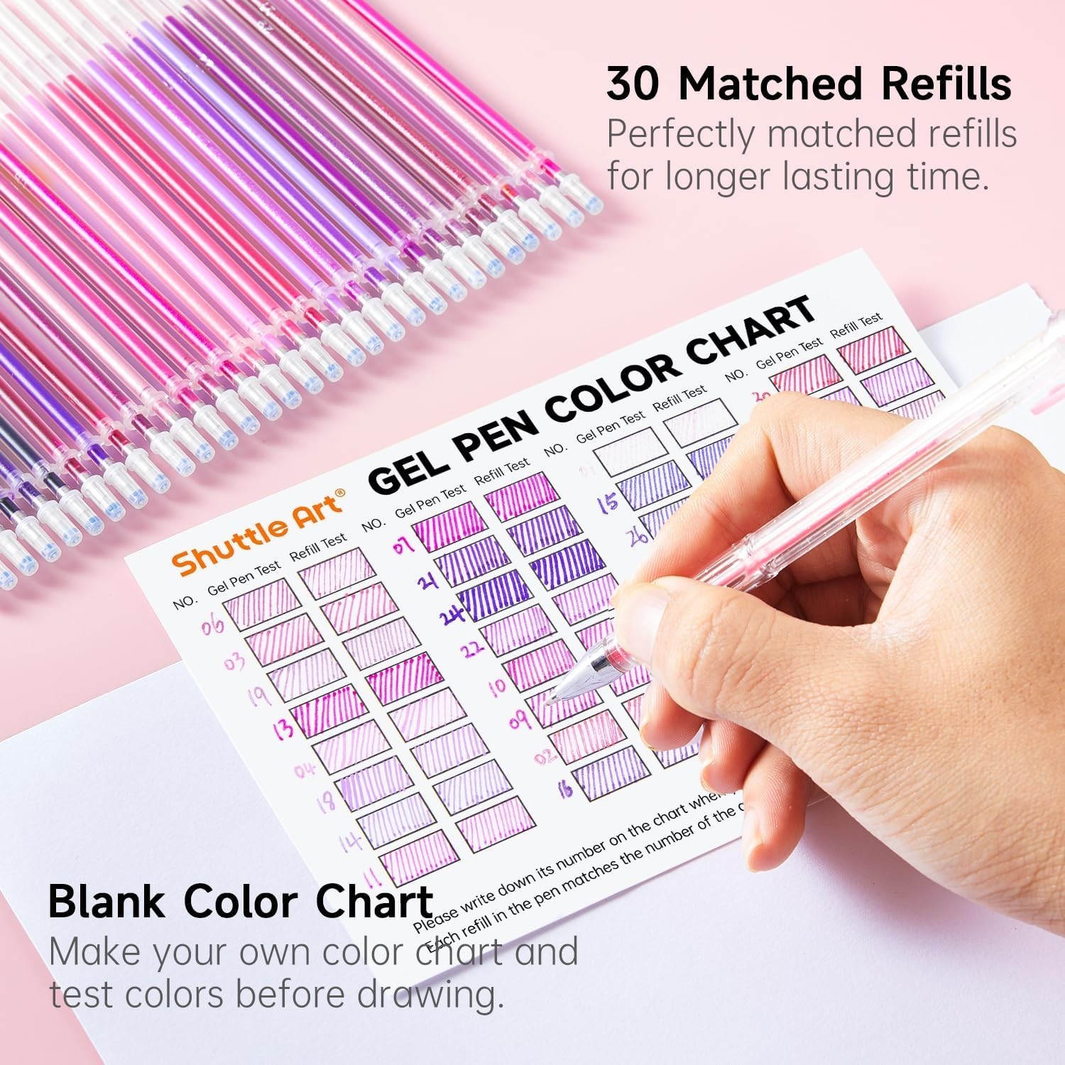 60 Pack Tone , Pink Purple Gel Pens with 30 Refills for Adults Coloring Books…
