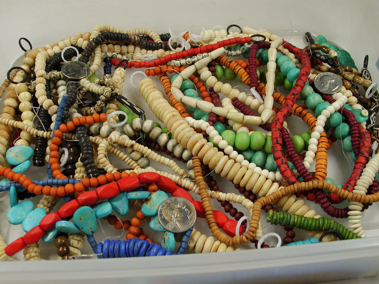 2 Pounds Odds and Ends India Handmade Water Buffalo Bone Beads Lot (AXP-5) ⭐
