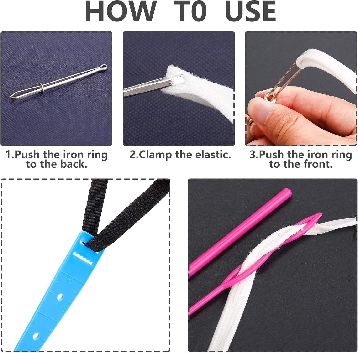 10 Pieces Bodkin Threader Drawstring Threader Set, Including 2 Flexible Plastic