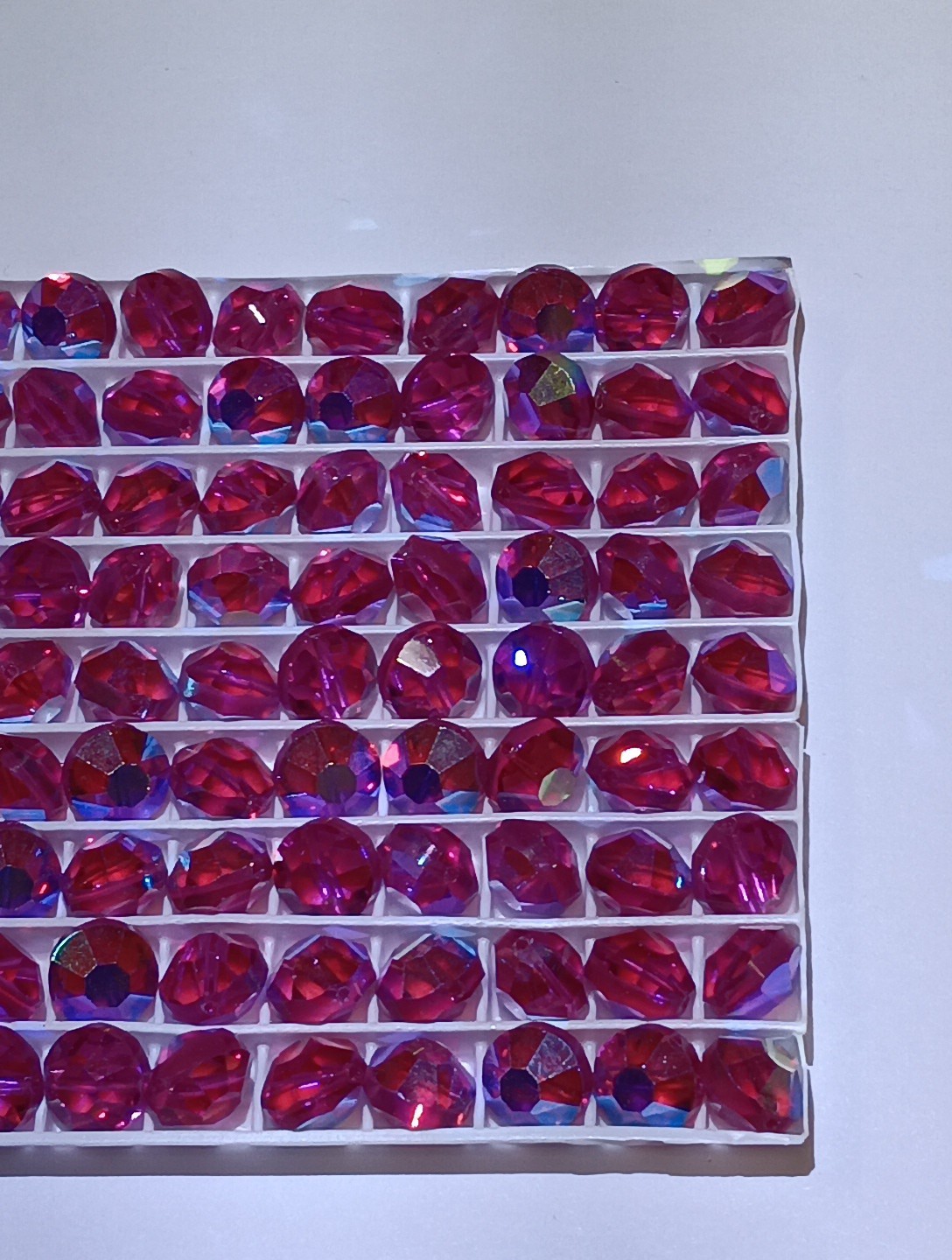 NEW VINTAGE Swarovski Fuchsia AB 8mm Tablet Lentel Beads Art5100 Lots of 12pcs