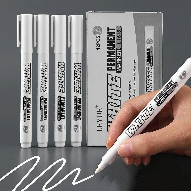 3pcs White Waterproof Permanent Paint Marker Pens for Metal Wood Fabric