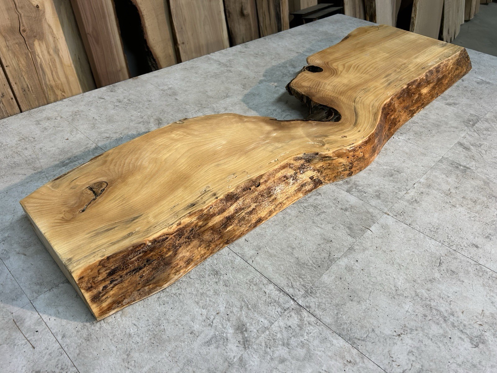 Gnarly Live Edge Pine Wood Slab/ Rustic Shelf or Mantle/Dried Wormy Pine Wood