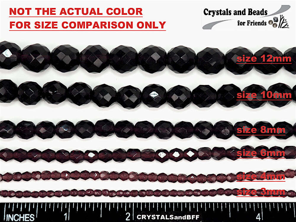 Crystal Purple Lavender AB ctd Czech Fire Polished Faceted Glass Beads 6mm 68pcs