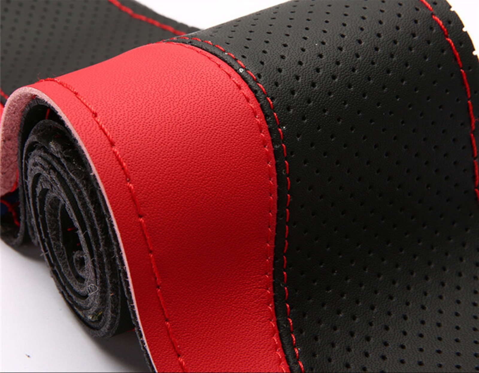 Hand Sew Steering Wheel Cover Microfiber Leather Car Auto Steering Wheel Cover