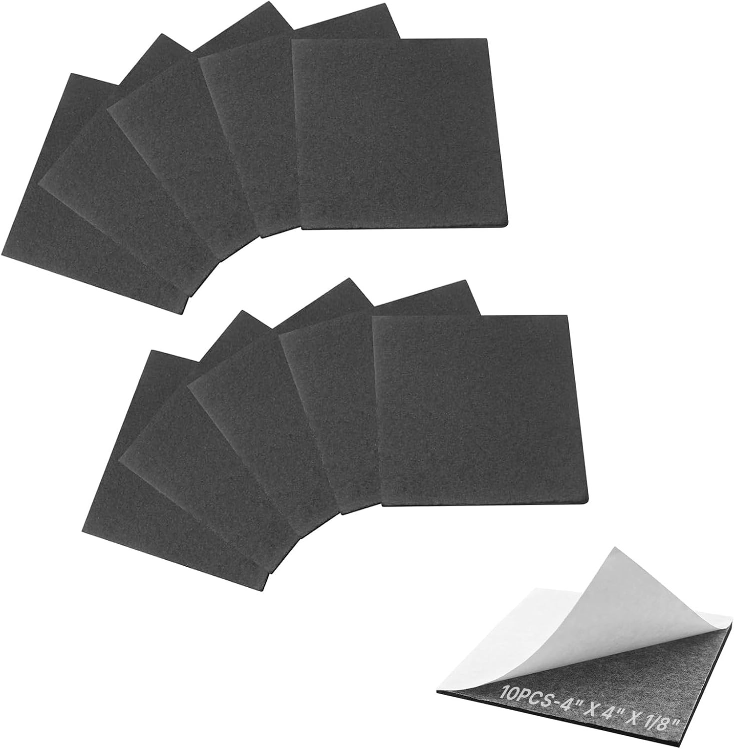 10 Pcs 1/8″ Thick Foam Padding Sheets with Adhesive Backing – 4″ X