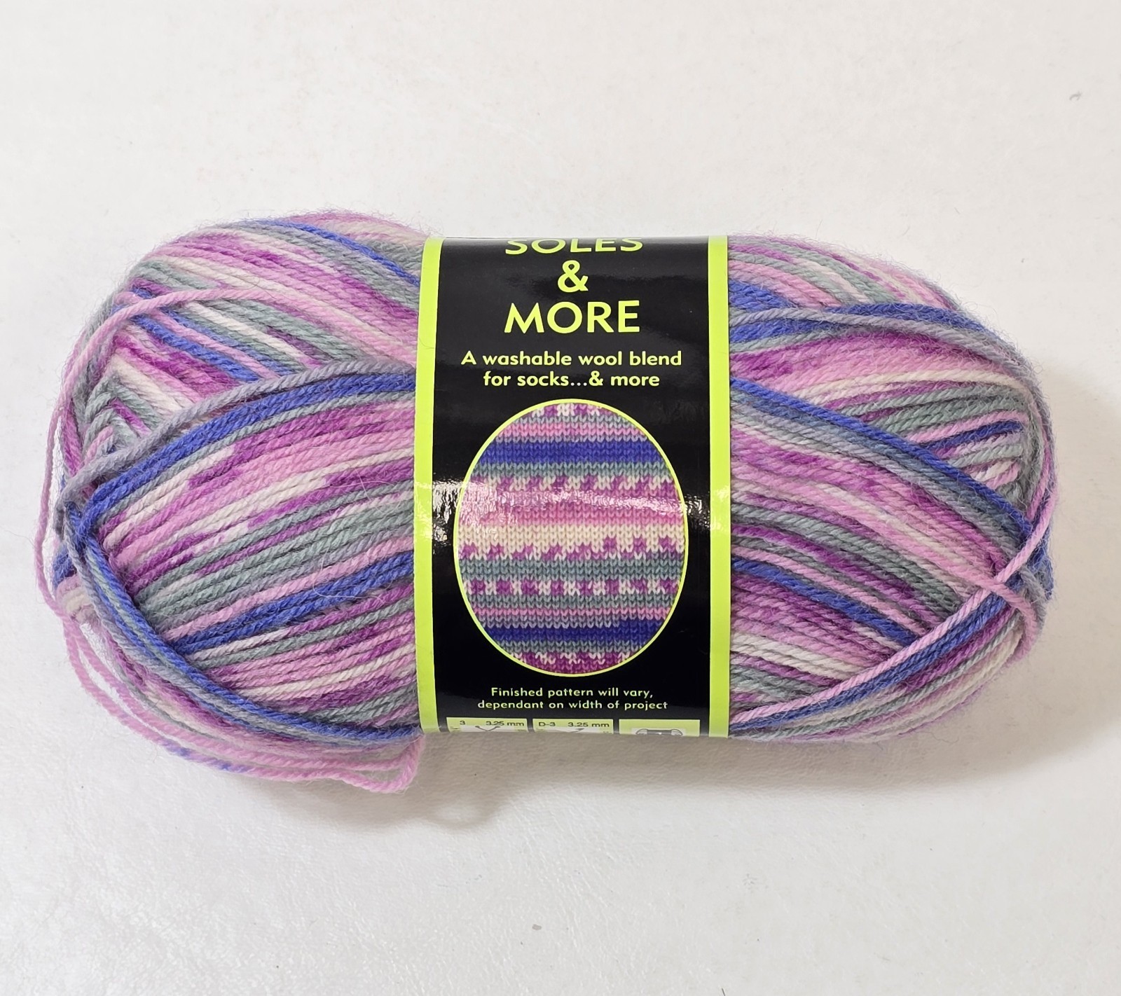 Prpl/Pnk/Gry Sensations Soles & More Sock Yarn Wool/Nylon Super Fine 262 Yards