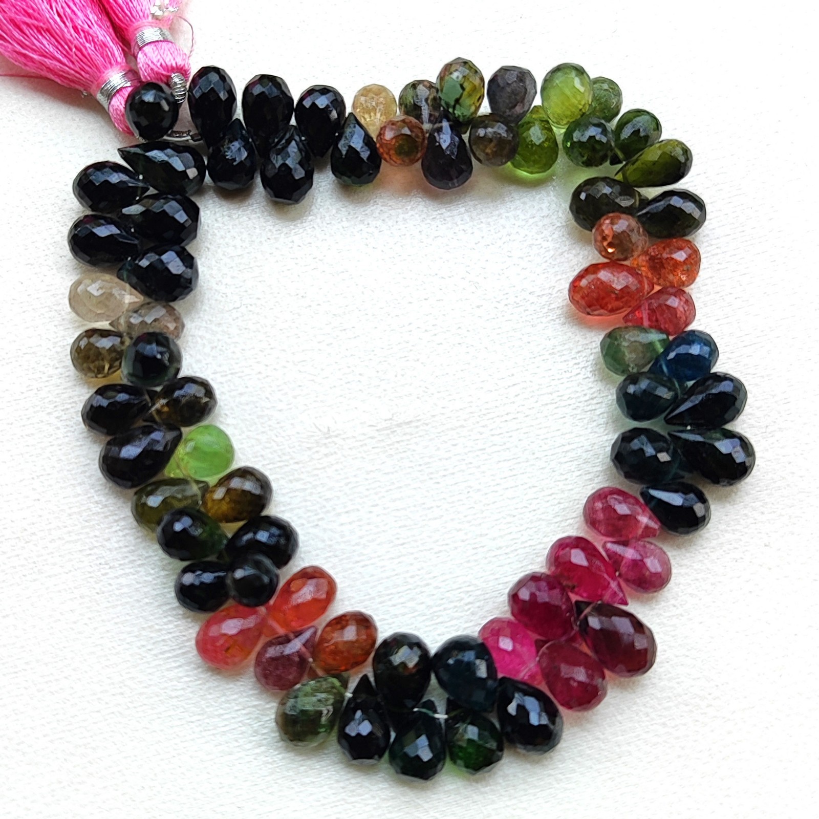 Natural Tourmaline Gemstone 9×6 to 10×7 mm Size Faceted Teardrop Beads 9″ Strand
