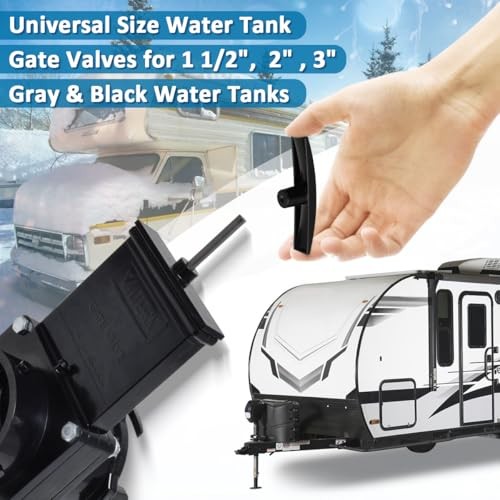 Black Aluminum RV T Handle Dump Waste Valve Handle Replacement | Universal