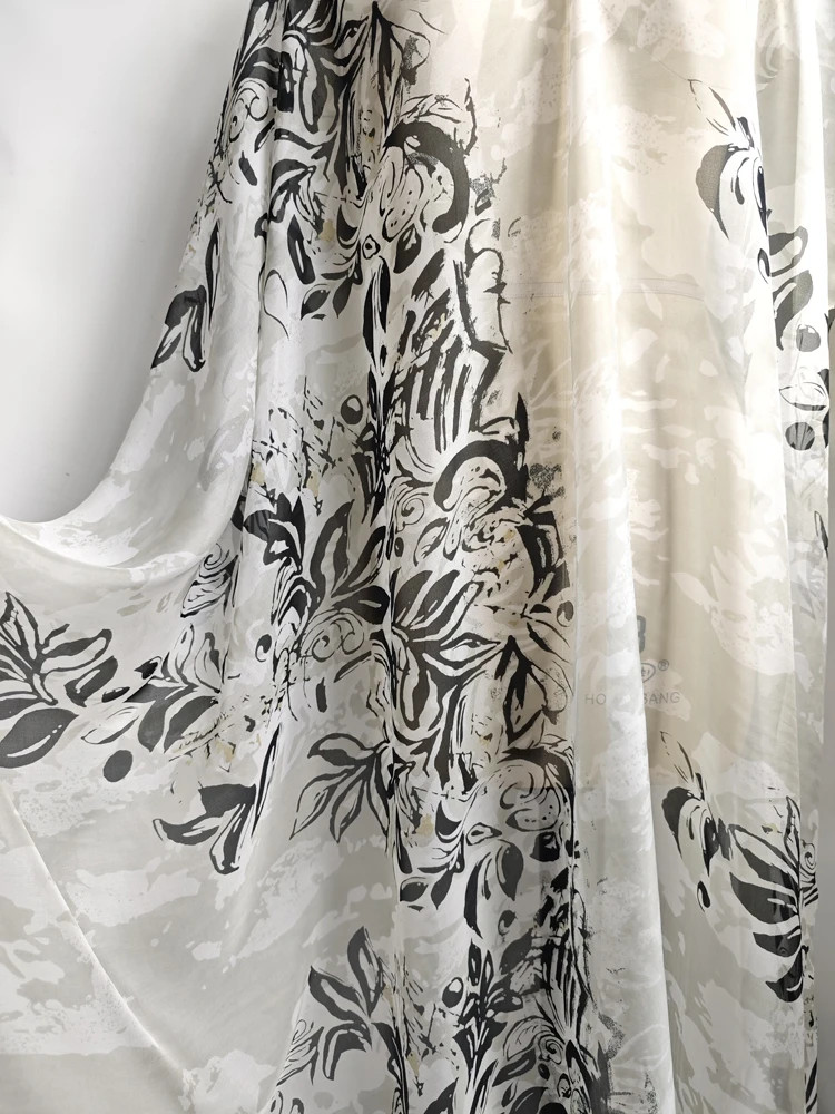 Promo 53” Wide Pure Natural Mulberry Silk Chiffon Georgette Sheer Fabric Prints
